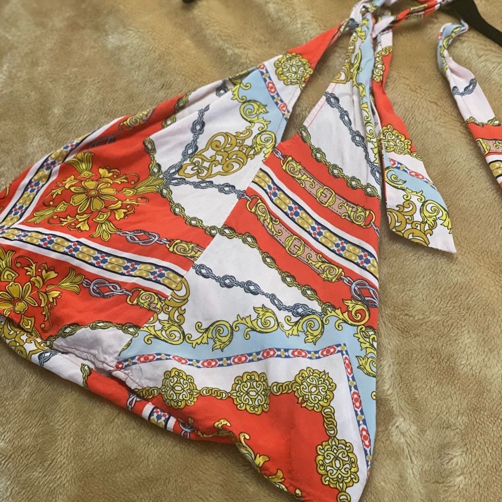 Open back halter top